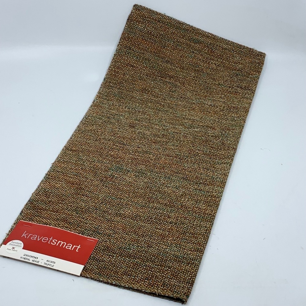 KravetSmart‎ Mineral Weave Truffle Fabric Sample Brown Green Woven Sewing Crafts